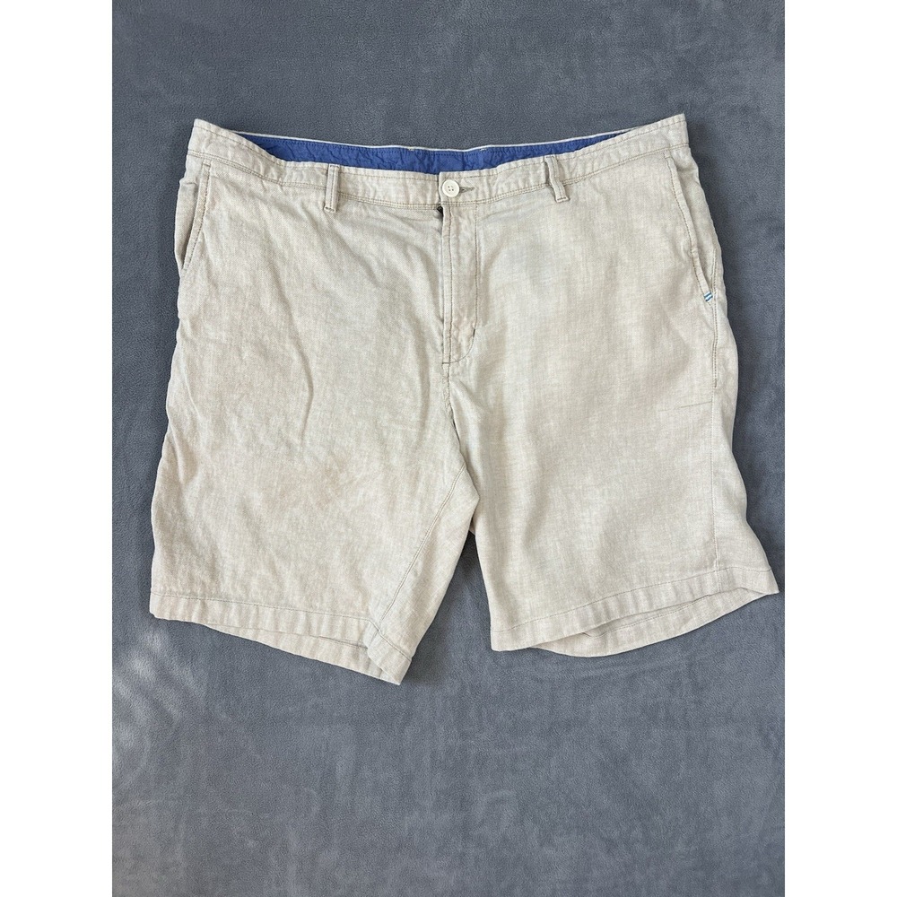 Tommy Bahamas Men's Linen Blend Shorts Khaki Chino Sz‎ 40 Beach Vacation Coastal
